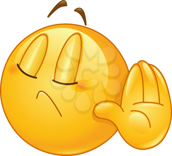 Emoticon showing deny or refuse hand gesture