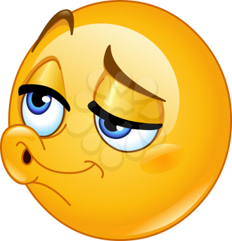 Emoticon giving a kiss or whistling