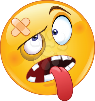 Beaten or knocked out emoji emoticon