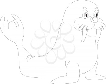 Royalty Free Clipart Image of a walrus