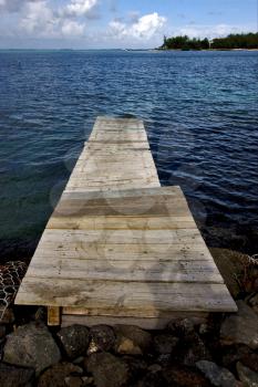 rock and harbor in deus cocos mauritius