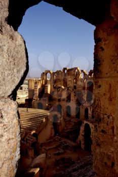 inside of arena  el jem in tunisia,coliseum