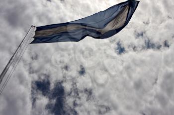 waving flag in the center of buenos aires argentina