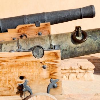 castle and cannon near the wall in oman muscat the old 