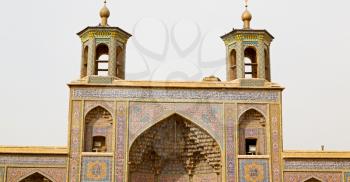 in iran the old   mosque and traditional wall tile incision near minaret