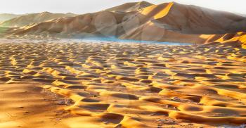 the empty quarter  and outdoor  sand  dune in oman old desert rub   al khali 