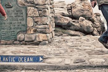 in south africa  road sign of cape agulahs the most southern african point   