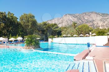 blur in turkey resort pool luxury vacation and background  mountain 