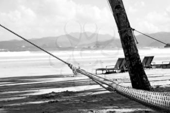 in  philippines  view from an hammock  near ocean beach and sky concept of relax
