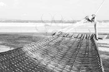 in  philippines  view from an hammock  near ocean beach and sky concept of relax
