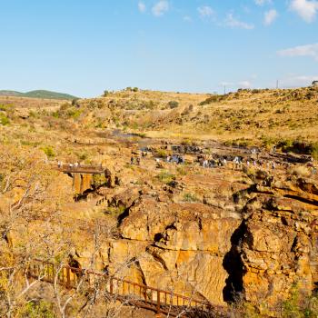 in south  africa river canyon park nature reserve  sky and rock