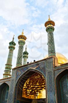 blur in iran  and old antique mosque    minaret religion  persian architecture
