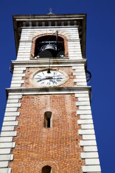 arsago seprio old abstract in  italy   the   wall  and church tower bell sunny day 