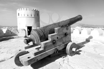 castle and cannon near the wall in oman muscat the old 