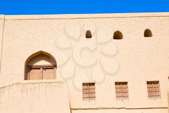 fort battlesment sky and    star brick in oman   muscat the old defensive  