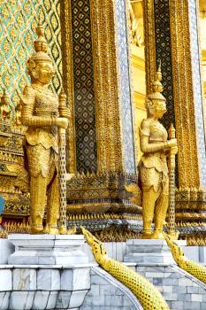 demon in the temple bangkok asia   thailand abstract cross colors step gold wat  palaces  warrior monster