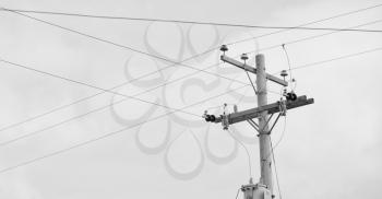 blur  in  philippines   a electric pole with transformer and wire  the cloudy sky