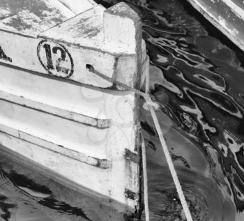   philippines old dirty prow of a boat in the port like abstract 