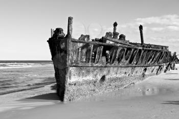 in australia fraser  island the old wooden harbor like holiday concept