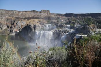 in USA the twin falls in idaho  the beauty of amazing nature tourist destination
