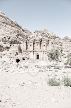the antique site of petra in jordan the monastery  beautiful wonder of the world
