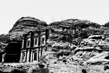 the antique site of petra in jordan the monastery  beautiful wonder of the world
