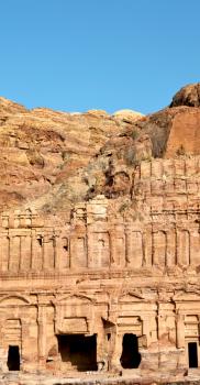 from high  the antique site of petra in jordan the beautiful wonder of the world
