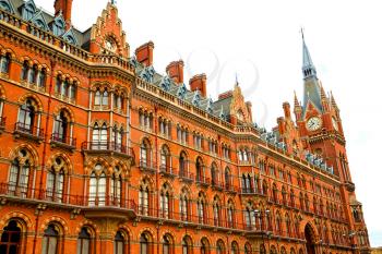 old architecture in london england windows and brick exterior   wall