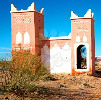 gate  in todra gorge morocco africa and  village
