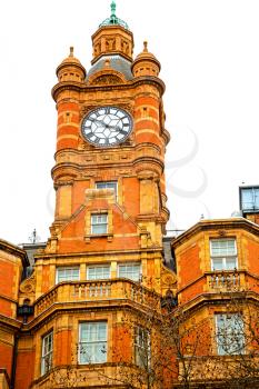 old architecture in london england windows and brick exterior     wall