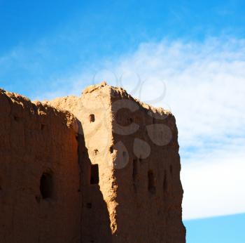 moroccan old wall and brick in antique city