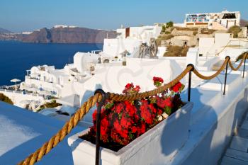 in    europe    vacation  cyclades santorini old town white and the sky