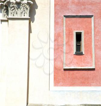 tradate varese italy abstract  window monument curch mosaic in red orange