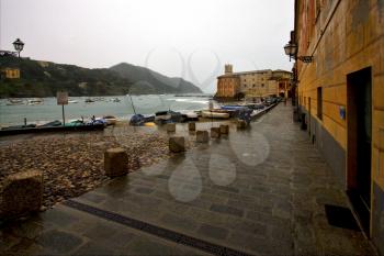  boat water house and coastline in sestri levante italy