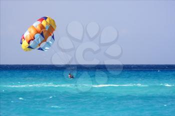 parachute mexico playa del carmen water skiing in the  ocean