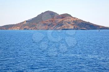 from the boat sea and sky in    mediterranean sea santorini greece europe