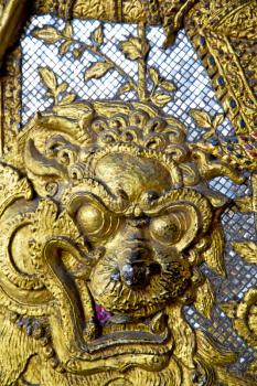 demon in the temple bangkok asia   thailand abstract cross colors step gold wat  palaces 