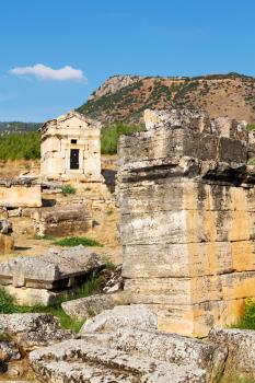  pamukkale    old       construction in asia turkey the column  and the roman temple 