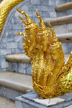 demon in the temple bangkok asia   thailand abstract cross colors step gold wat  palaces  warrior monster