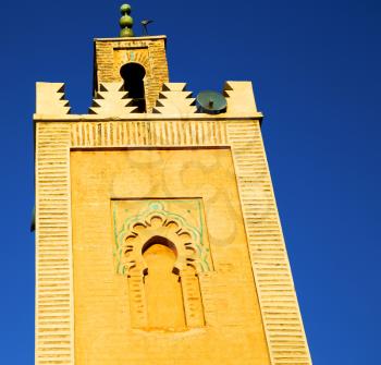 in maroc africa      minaret  and the blue     sky