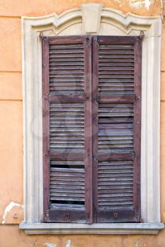 italy abstract  window mornago varese    wood venetian blind in the concrete  grey  