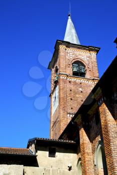 castiglione olona old abstract in  italy   the   wall  and church tower bell sunny day