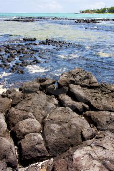 indian ocean some stone in the island of deus cocos in mauritius