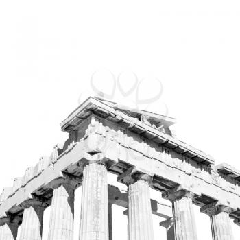 in greece    the old architecture and historical place parthenon          athens