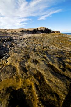  beach  light  water  in lanzarote  isle foam rock spain landscape  stone sky cloud beach  
