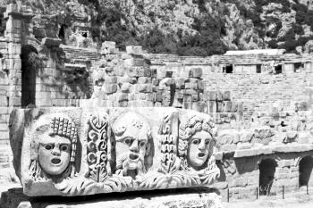 myra    in turkey europe   old roman necropolis and indigenous tomb stone