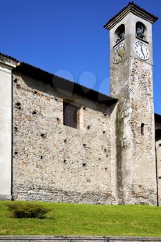 arsago seprio old abstract in  italy   the   wall  and church tower bell sunny day 