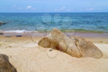 thailand kho samui bay isle white  beach    rocks in asia and south china sea
