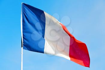 waving flag in the blue sky  france colour and wave