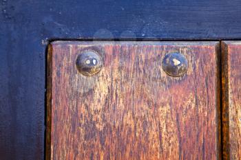 spain knocker lanzarote abstract door wood in the black brown 
